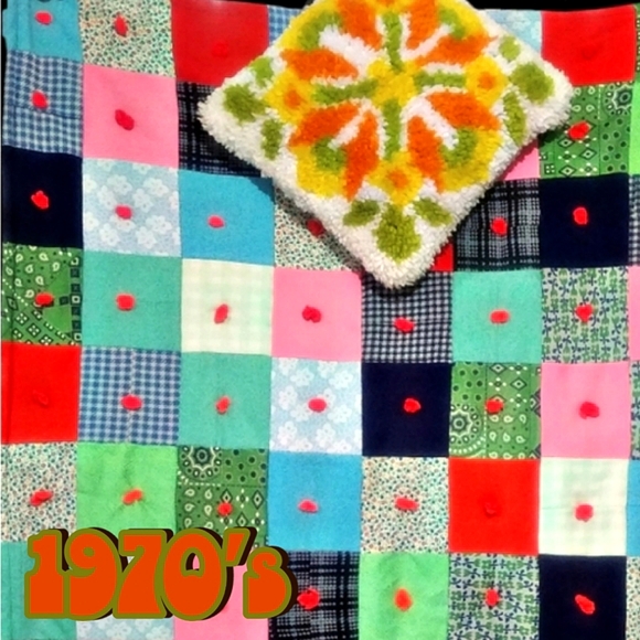 Vintage throw blanket & pillow